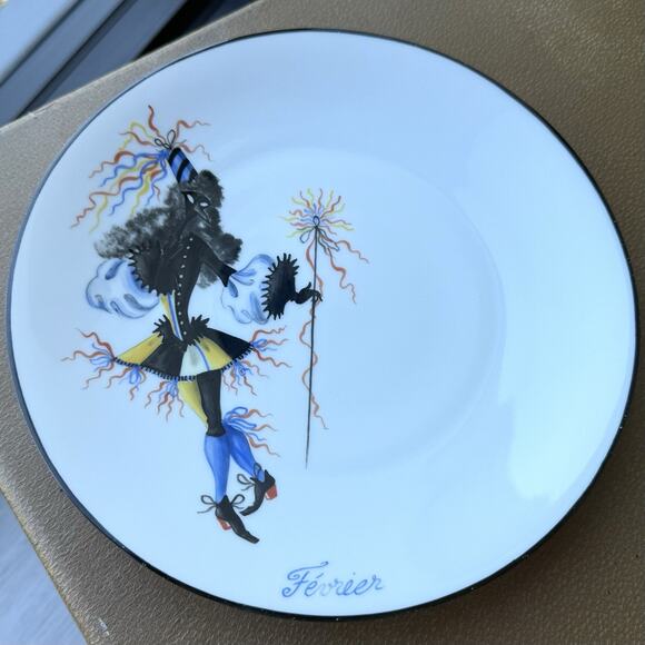Guy Thirion Limoges France Chastagner Plate Paris Masquerade Fevrier February - Picture 1 of 5